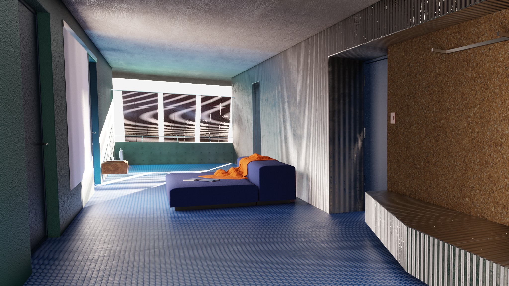 Photoreal archviz interior scene textured entirely with EEVEE+CYCLES materials