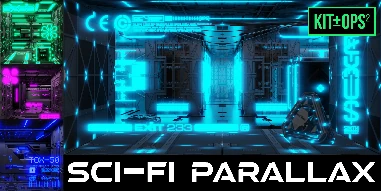 Sci-Fi / Cyberpunk Parallax Rooms Library preview