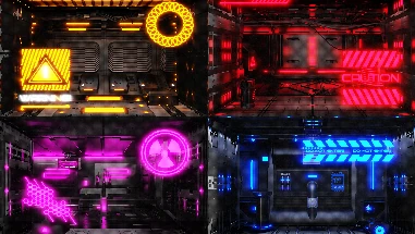Sci-Fi / Cyberpunk Parallax Rooms preview